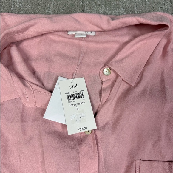 J. Jill NWT Rosequartz Button Down Long Sleeve Minimalist Shirt Size L - Picture 2 of 6